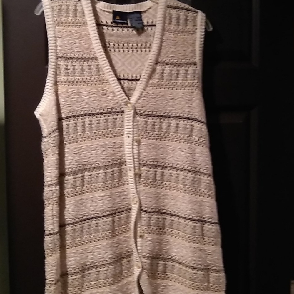 Liz Claiborne Knit Sweater vest sleeveless Liz Sport Size Medium Boho